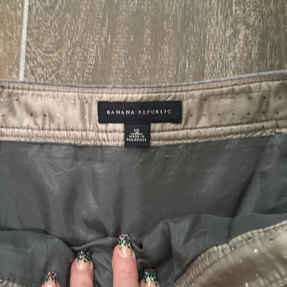 Banana Republic Vintage Velvet Grey Mini Skirt Holiday 08 Collection Sz 12 - Picture 4 of 10